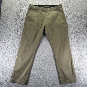 Stanley Pant Mens 38x32 Green Cotton Carpenter Straight Utility Workwear Stretch